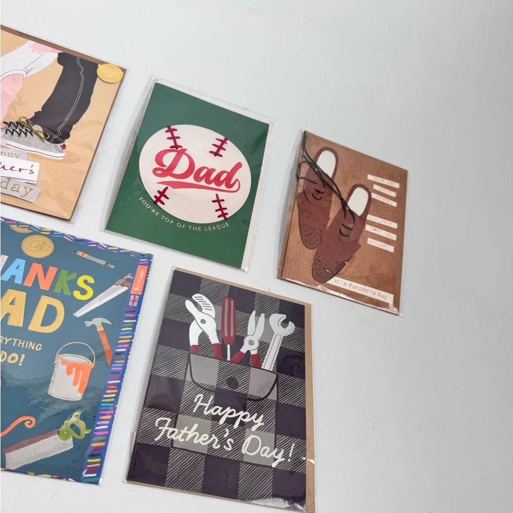 Set of 5 Fathers Day Greeting Cards and Envelopes